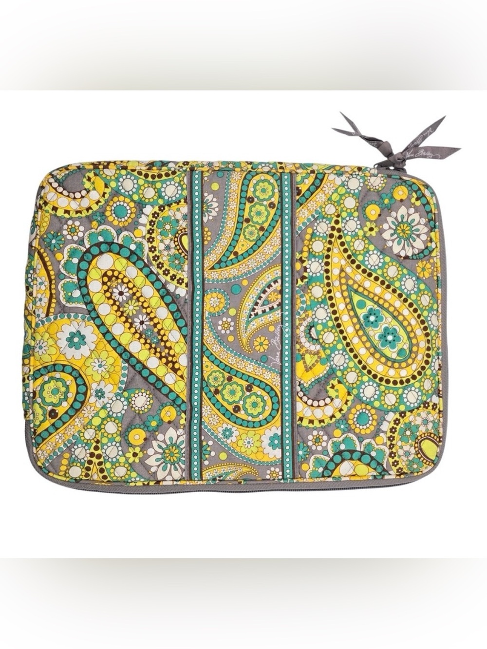 Vera Bradley Yellow Green Paisley Quilted Tablet Sleeve